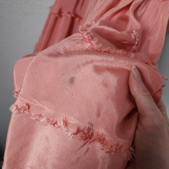 NEWPORT NEWS Y2K Gypsy Tiered Ruffle Maxi Skirt in Rose Pink Boho coquette 6P - Picture 6 of 8